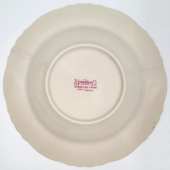 Syracuse Pendleton Federal 8" Round Serving Bowls Gold Trim 1949-1966 Set of 4 - Picture 7 of 7